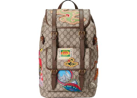 Gucci Courrier Soft Backpack GG Supreme Embroidered 